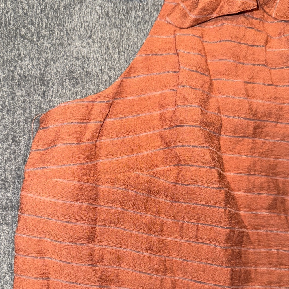 NINE WEST- Women’s Rustic Orange One-Shoulder Top Size Large - Picture 4 of 11